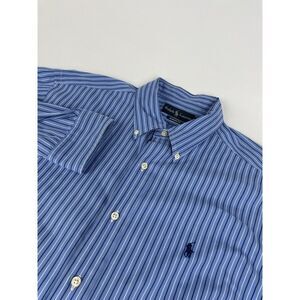 Polo Ralph Lauren Shirt Mens Classic Fit Long Sleeve XL Stripe Oxford Blue